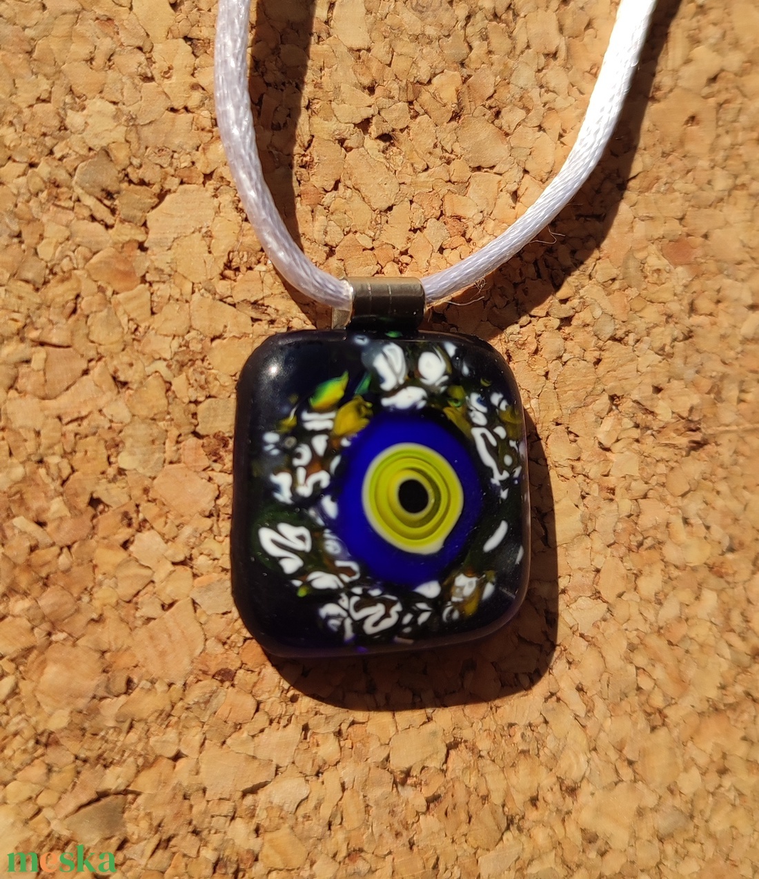 Sárga körök  szilánkos medál - ékszer - nyaklánc - medál - Meska.hu