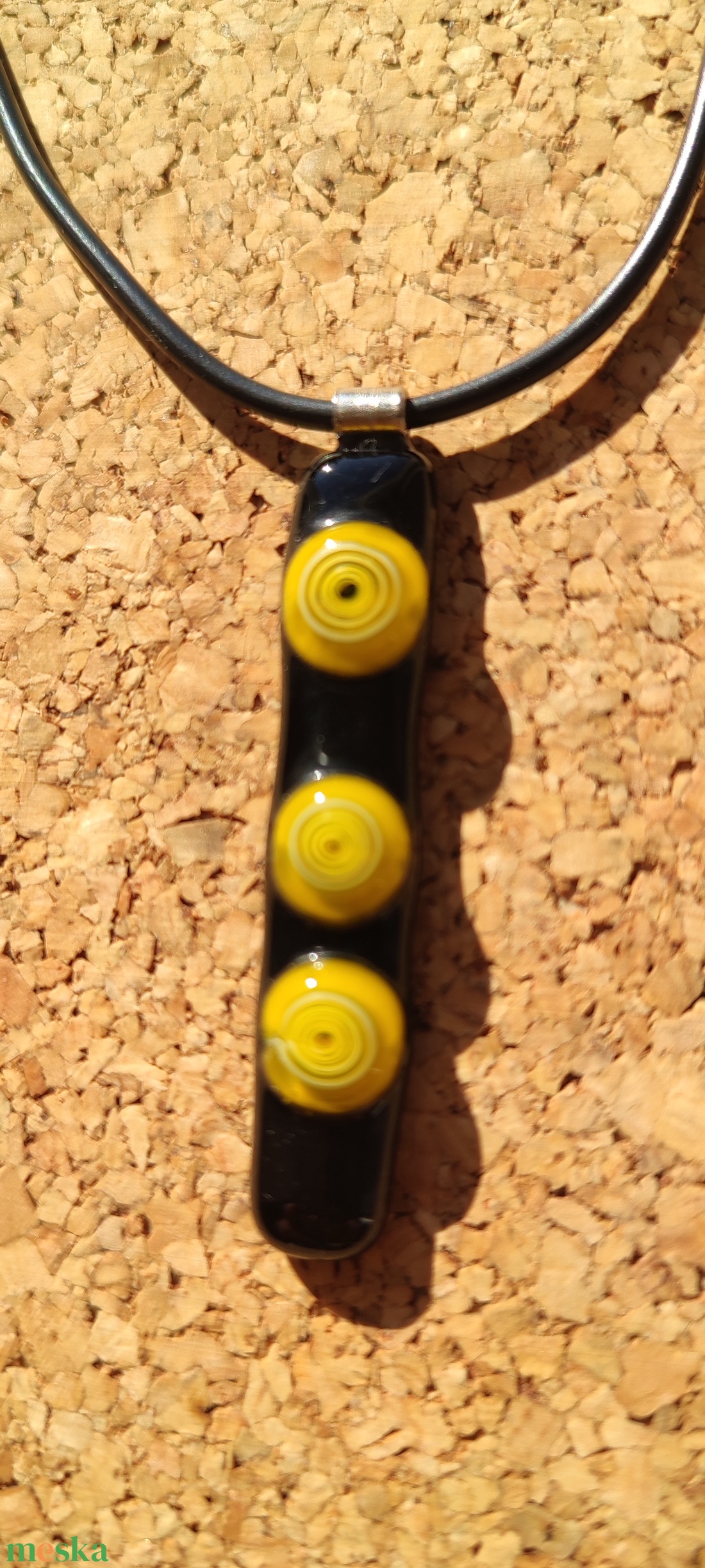 Sárga körök medál - ékszer - nyaklánc - medál - Meska.hu