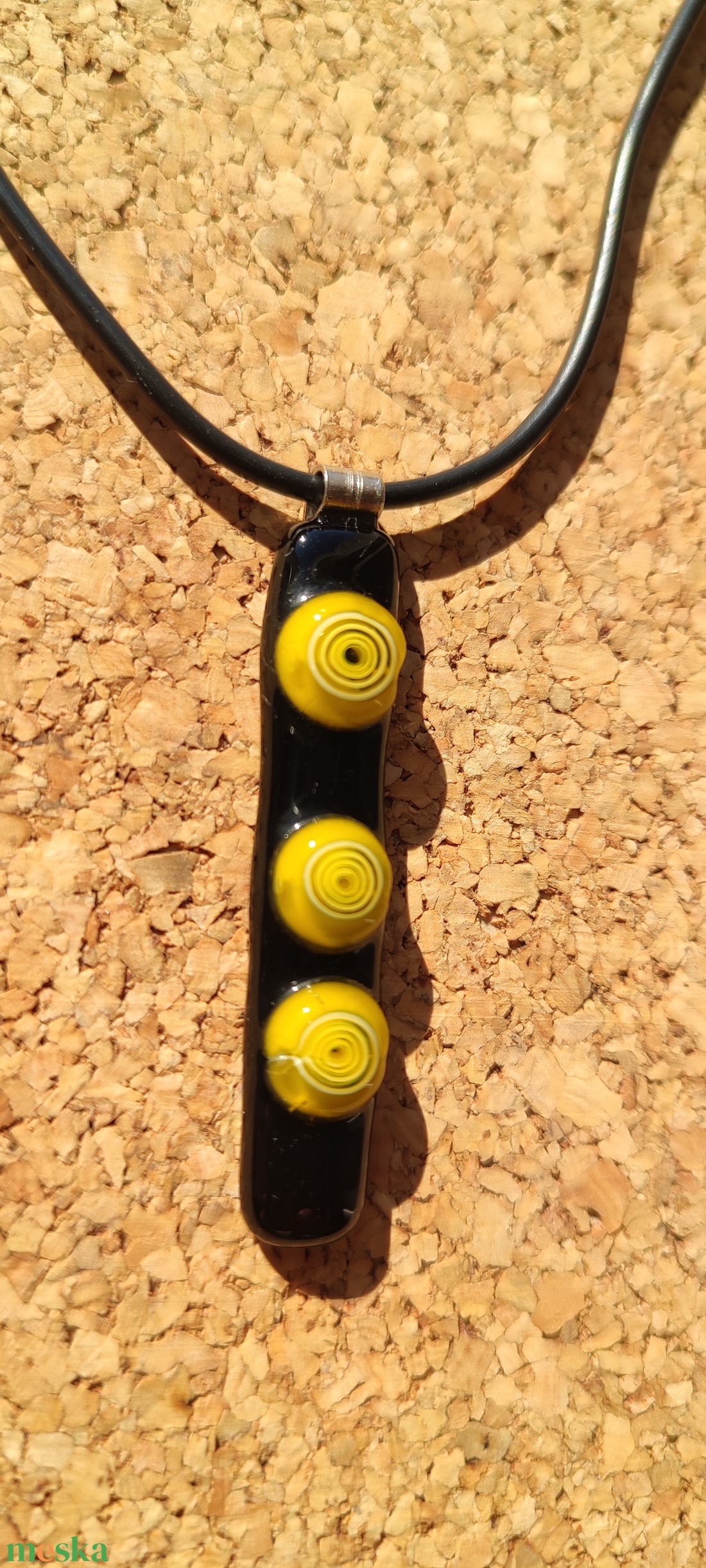 Sárga körök medál - ékszer - nyaklánc - medál - Meska.hu