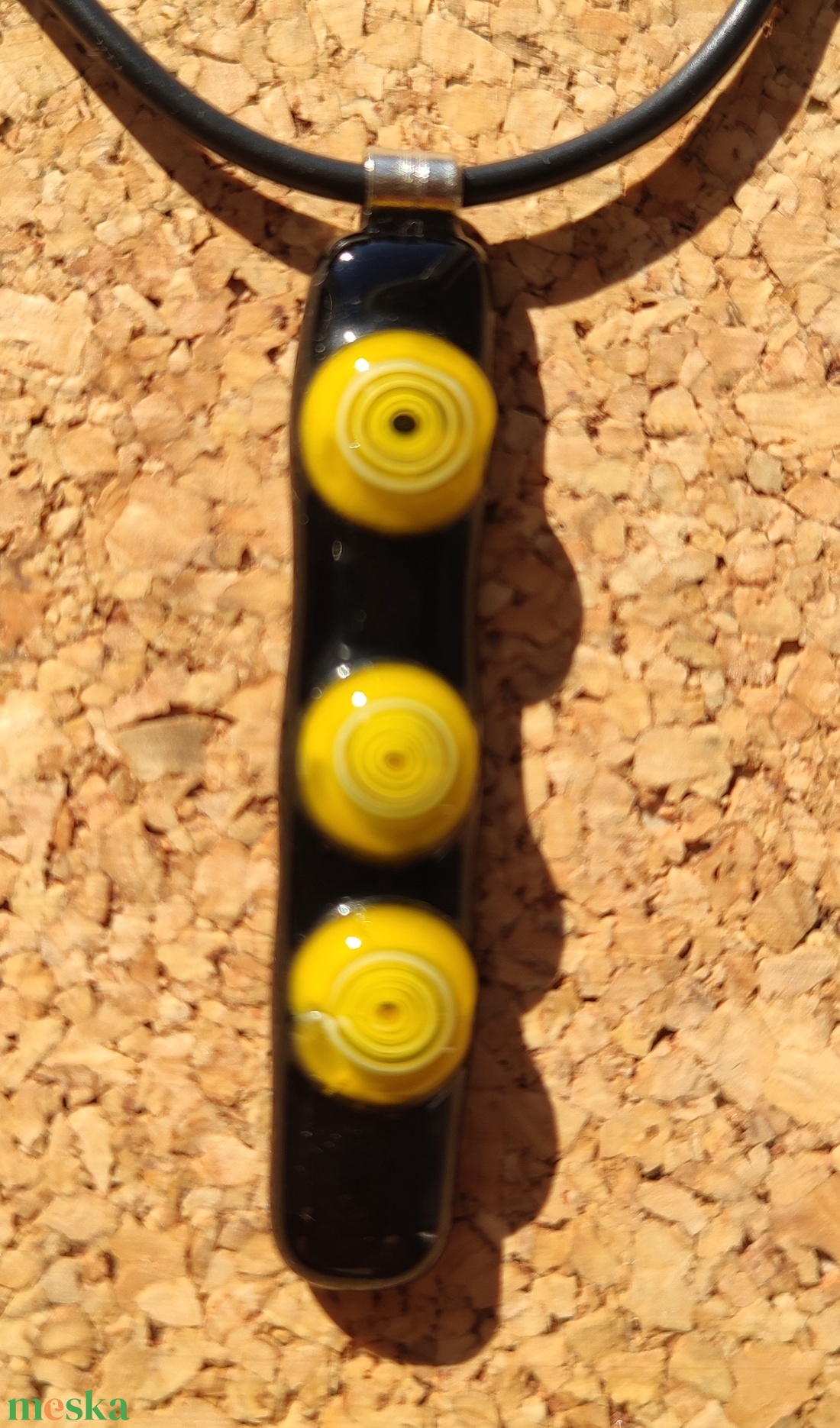 Sárga körök medál - ékszer - nyaklánc - medál - Meska.hu