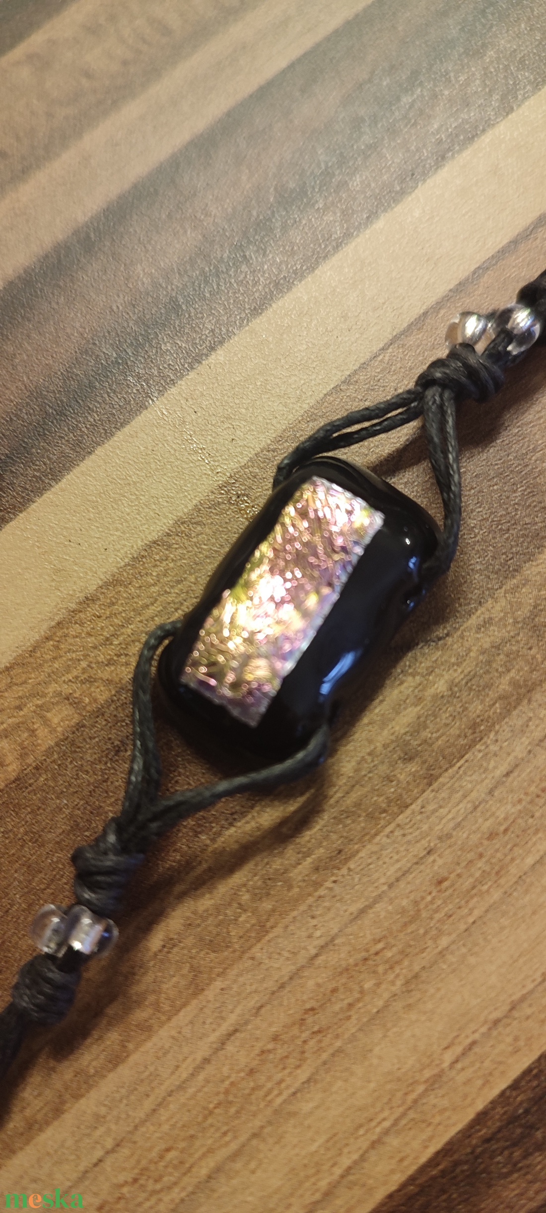 Rózsaszín irizáló karkötő - ékszer - karkötő - gyöngyös karkötő - Meska.hu