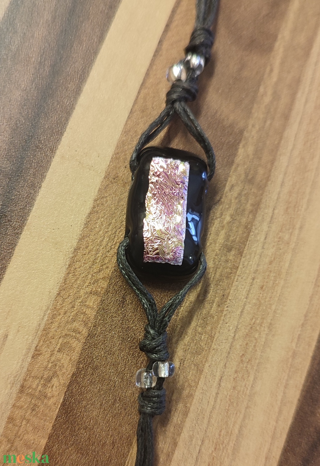 Rózsaszín irizáló karkötő - ékszer - karkötő - gyöngyös karkötő - Meska.hu