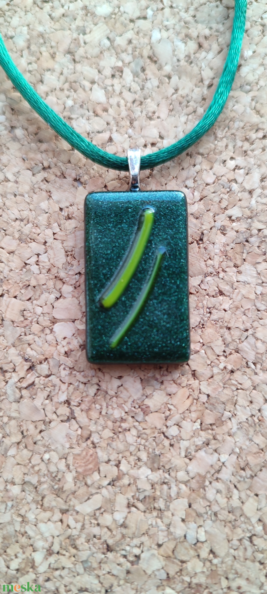 Zöld  aventurin medál - ékszer - nyaklánc - medál - Meska.hu