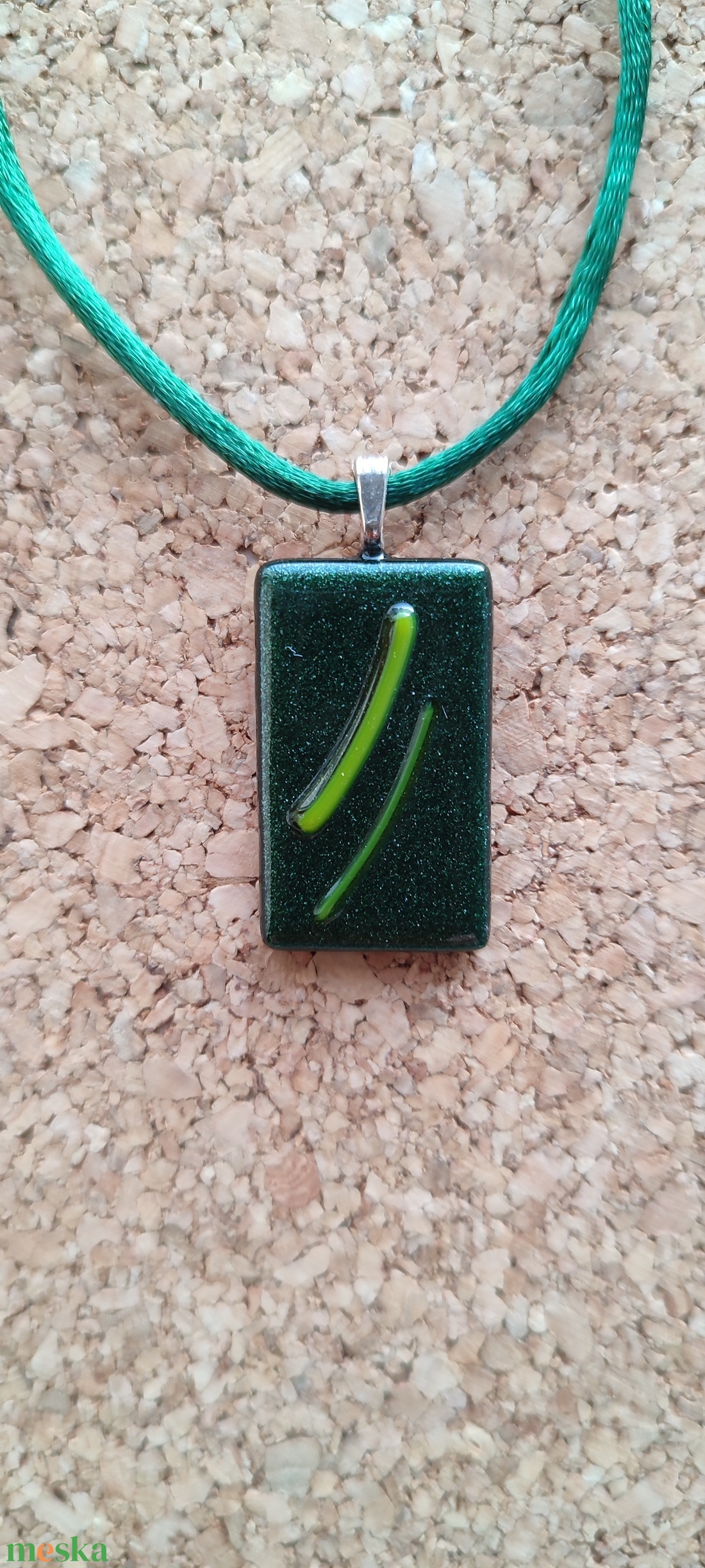 Zöld  aventurin medál - ékszer - nyaklánc - medál - Meska.hu