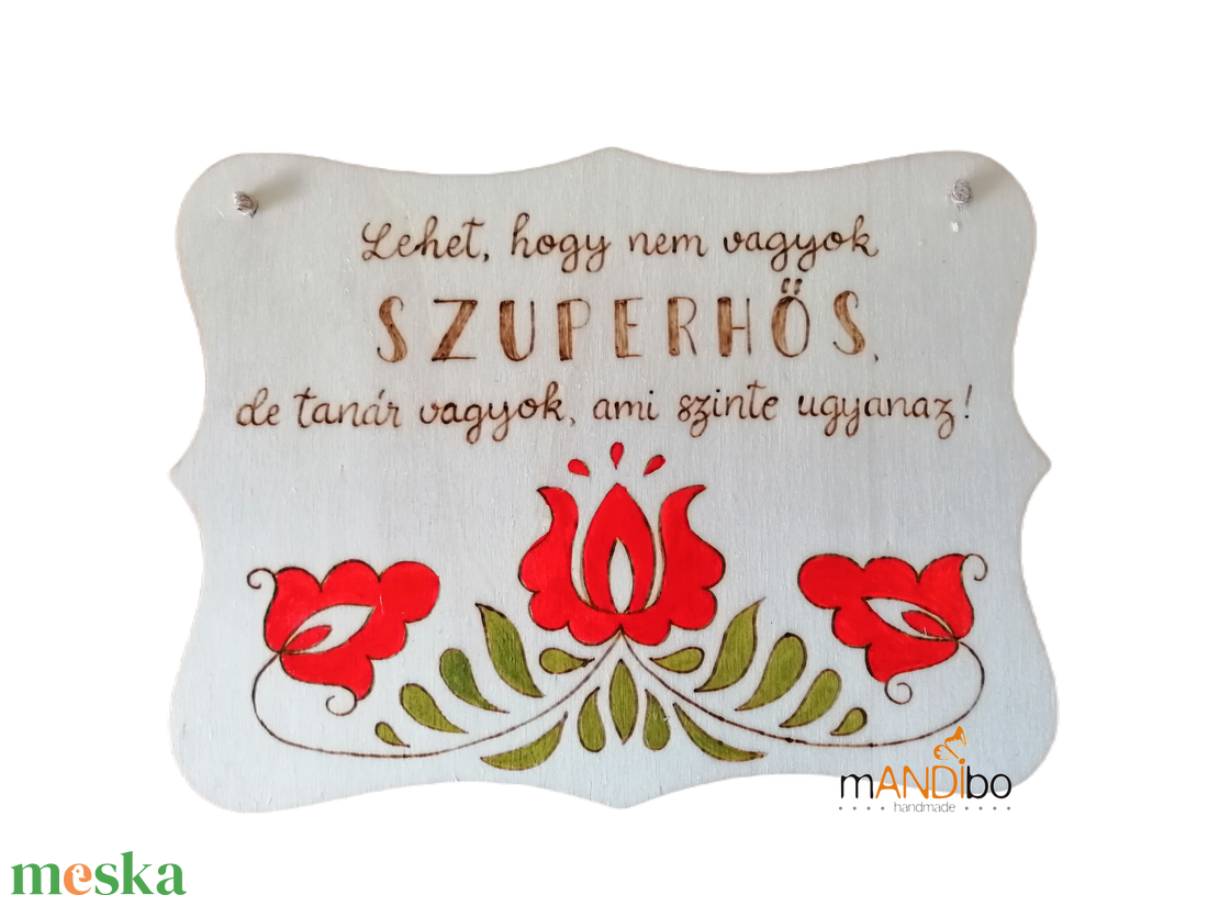 Magyaros mintás szuperhős tanár / tanárnő / óvónő  képecske - otthon & életmód - dekoráció - ajtó- és ablak dekoráció - ajtódísz & kopogtató - Meska.hu