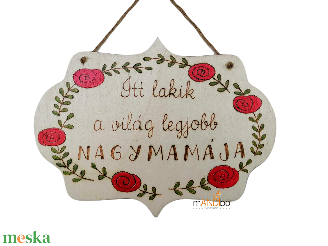 A világ legjobb nagymamájának készült pirogravírozott képecske - otthon & életmód - dekoráció - kép & falikép - táblakép - Meska.hu