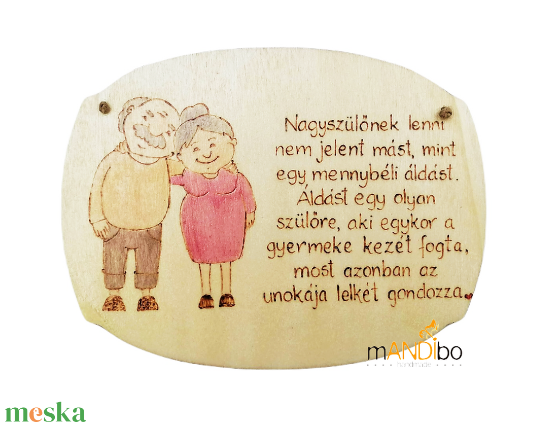 Nagyszülőknek készült képecske  - otthon & életmód - dekoráció - ajtó- és ablak dekoráció - ajtódísz & kopogtató - Meska.hu