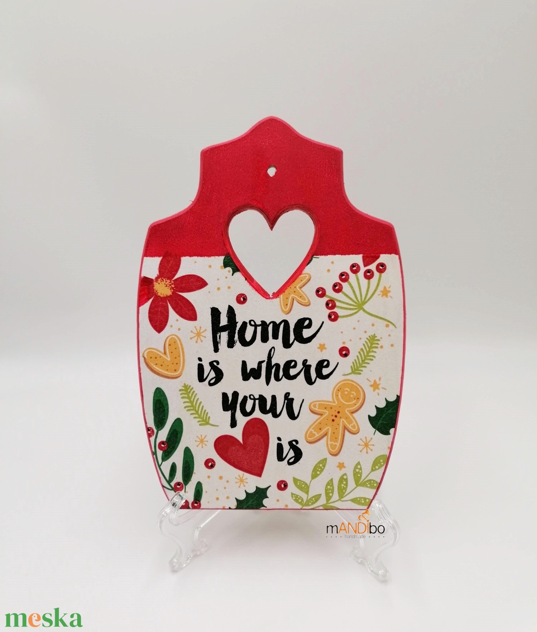 Karácsonyi Home is where your heart is falikép - otthon & életmód - konyhafelszerelés, tálalás - konyhai dekoráció - konyhai dísz - Meska.hu