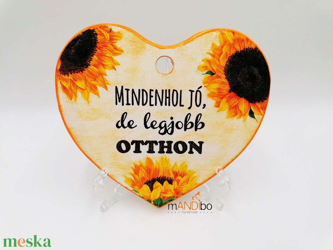 Mindenhol jó, de legjobb otthon szív alakú falikép dekoráció - otthon & életmód - dekoráció - kép & falikép - fából készült kép - Meska.hu