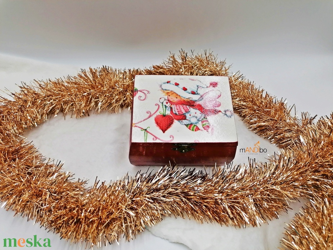 Karácsonyi angyalkás dobozka - karácsony - karácsonyi lakásdekoráció - karácsonyi lakásdíszek - Meska.hu