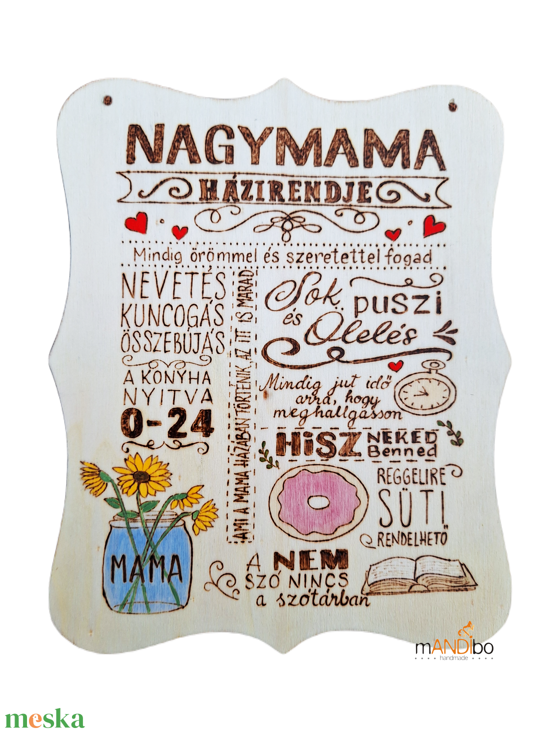 Nagymama házirendje - pirogravírozott képecske - otthon & életmód - dekoráció - kép & falikép - táblakép - Meska.hu Nagymama házirendje - pirogravírozott képecske - otthon & életmód - dekoráció - kép & falikép - táblakép - Meska.hu