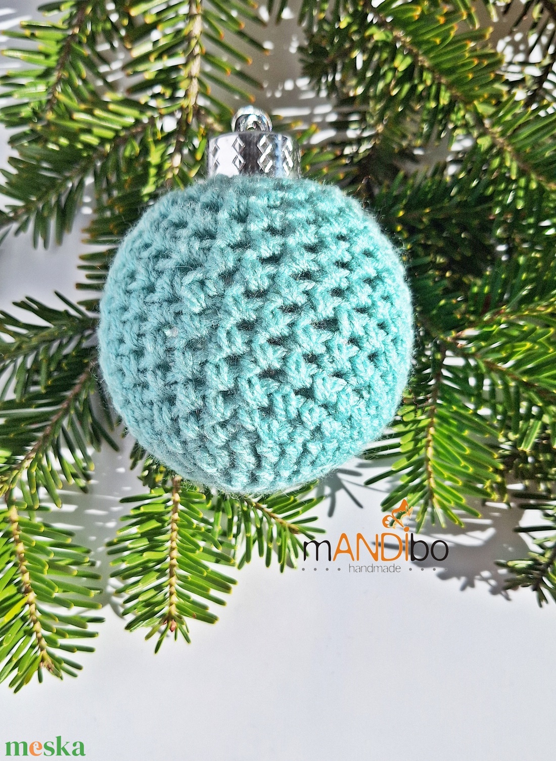 Horgolt mentazöld színű karácsonyfadísz  - karácsony - karácsonyi lakásdekoráció - karácsonyfadíszek - Meska.hu