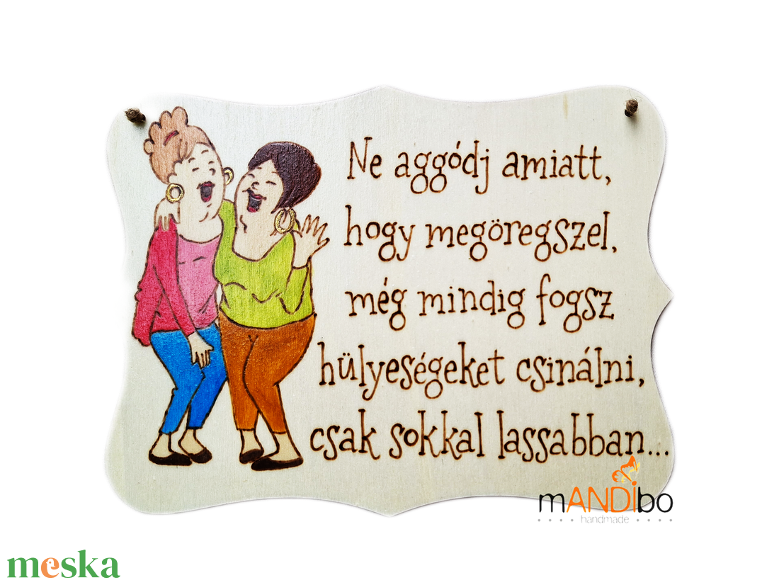 Vicces személyre szabható pirogravírozott születésnapos kép - otthon & életmód - dekoráció - kép & falikép - fából készült kép - Meska.hu