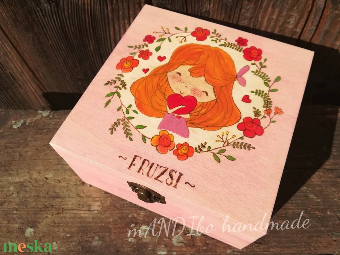 Kislányos ékszertartó - kincsesláda - doboz - ékszer - ékszertartó - ékszerdoboz - Meska.hu