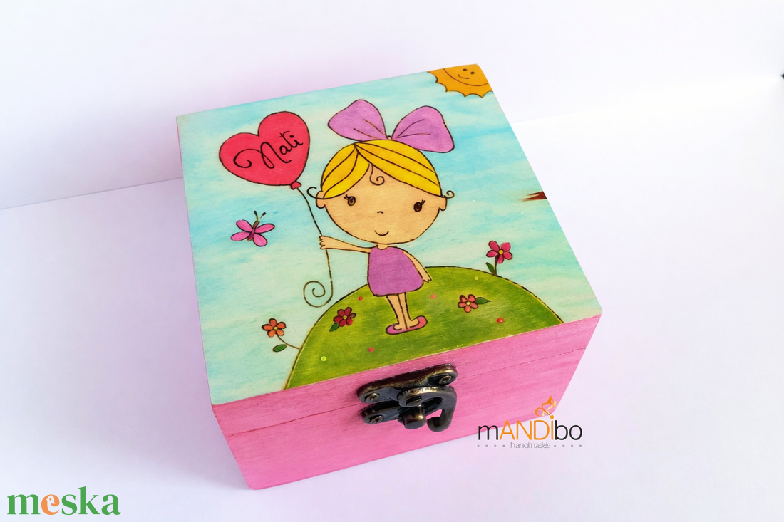 Kislányos ékszertartó - kincsesláda - doboz - ékszer - ékszertartó - ékszerdoboz - Meska.hu