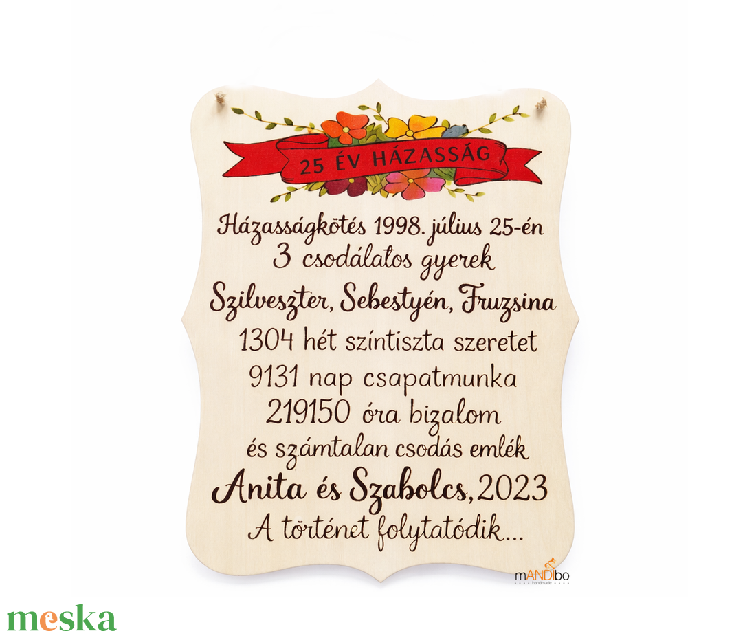 Házassági évfordulóra, Valentinnapra készült személyre szabható pirogravírozott kép - otthon & életmód - dekoráció - kép & falikép - fából készült kép - Meska.hu