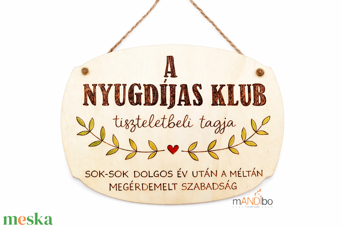 Nyugdíjasoknak készült pirogravírozott képecske - otthon & életmód - dekoráció - kép & falikép - táblakép - Meska.hu