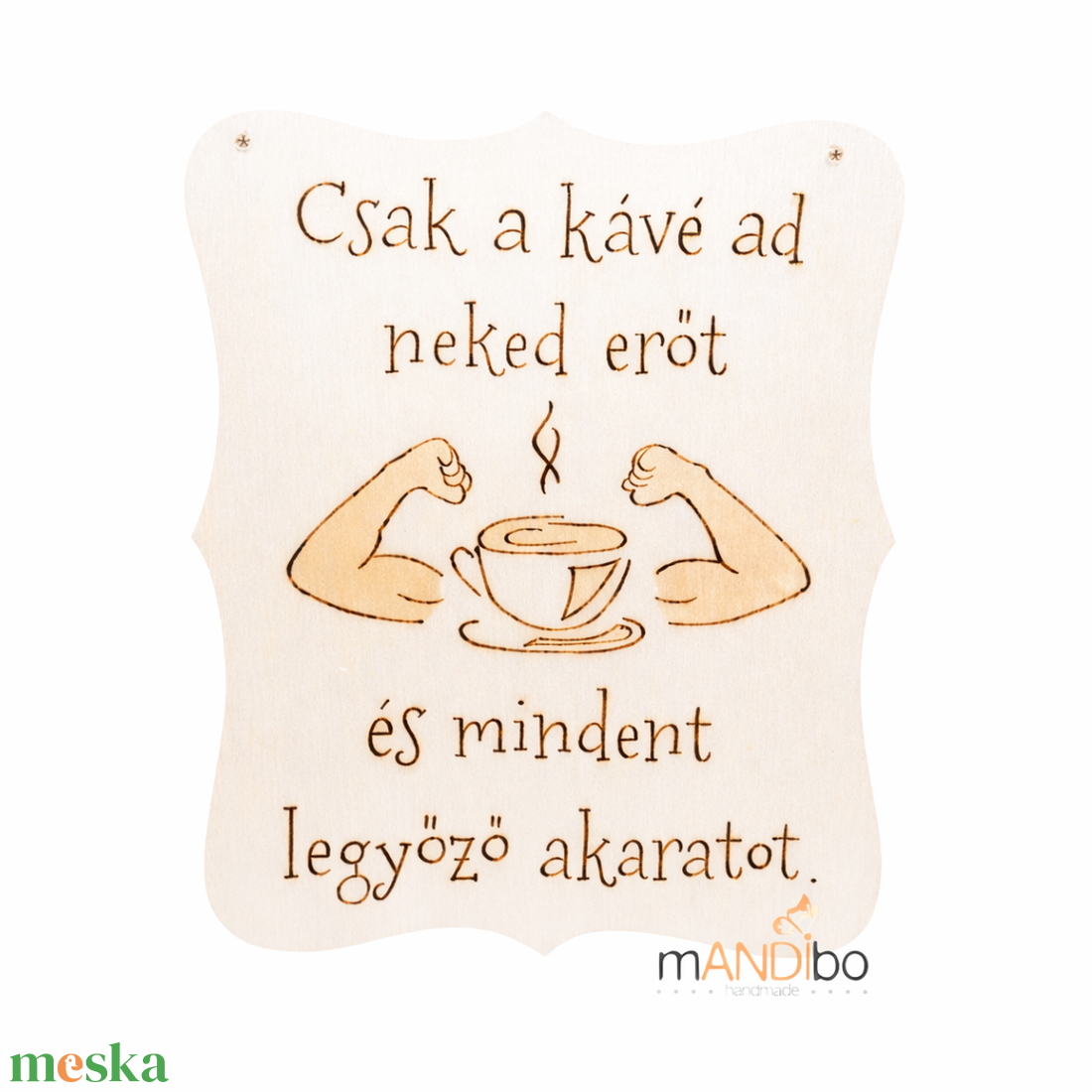 Vicces kávés pirogravírozott kép  - otthon & életmód - dekoráció - kép & falikép - fából készült kép - Meska.hu