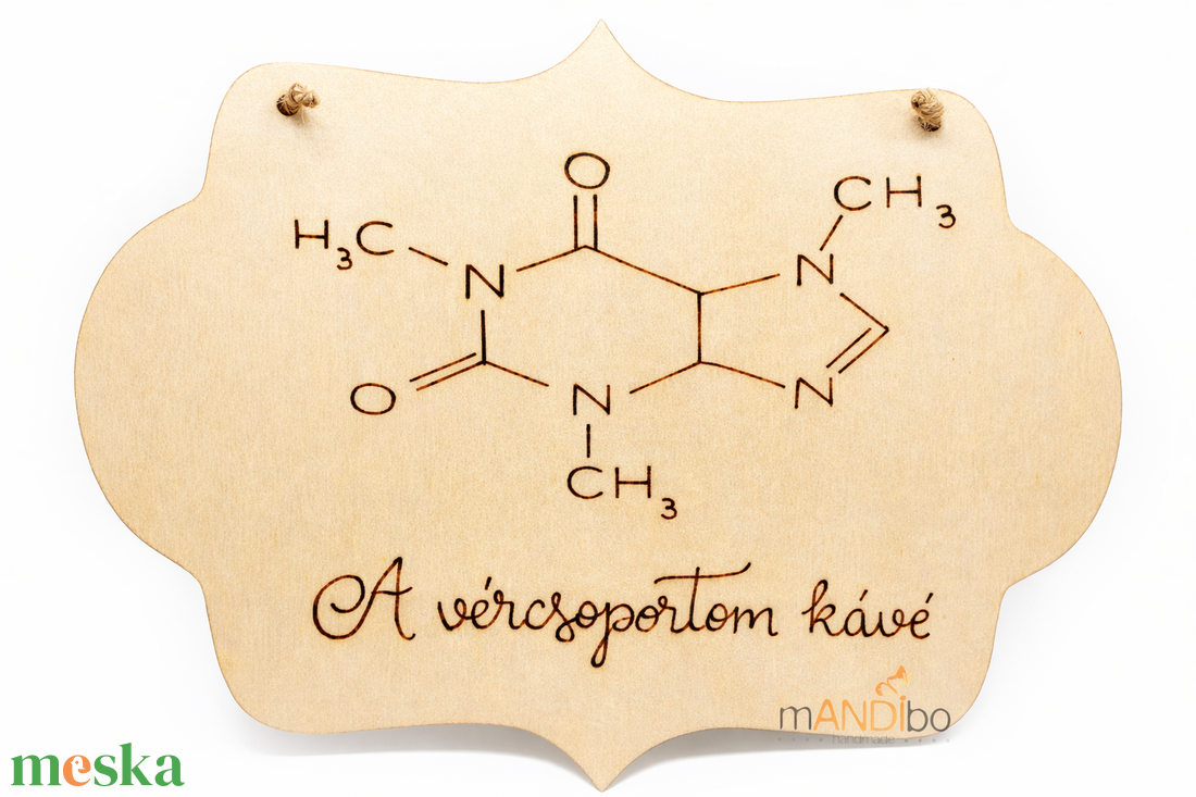 Vércsoportom kávé - vicces pirogravírozott kép  - otthon & életmód - dekoráció - kép & falikép - fából készült kép - Meska.hu