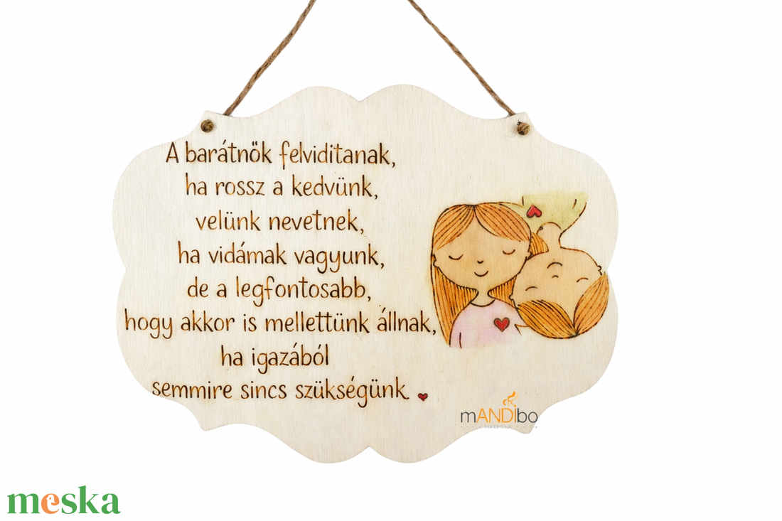 Pirogravírozott kép barátnőnek - otthon & életmód - dekoráció - kép & falikép - fából készült kép - Meska.hu