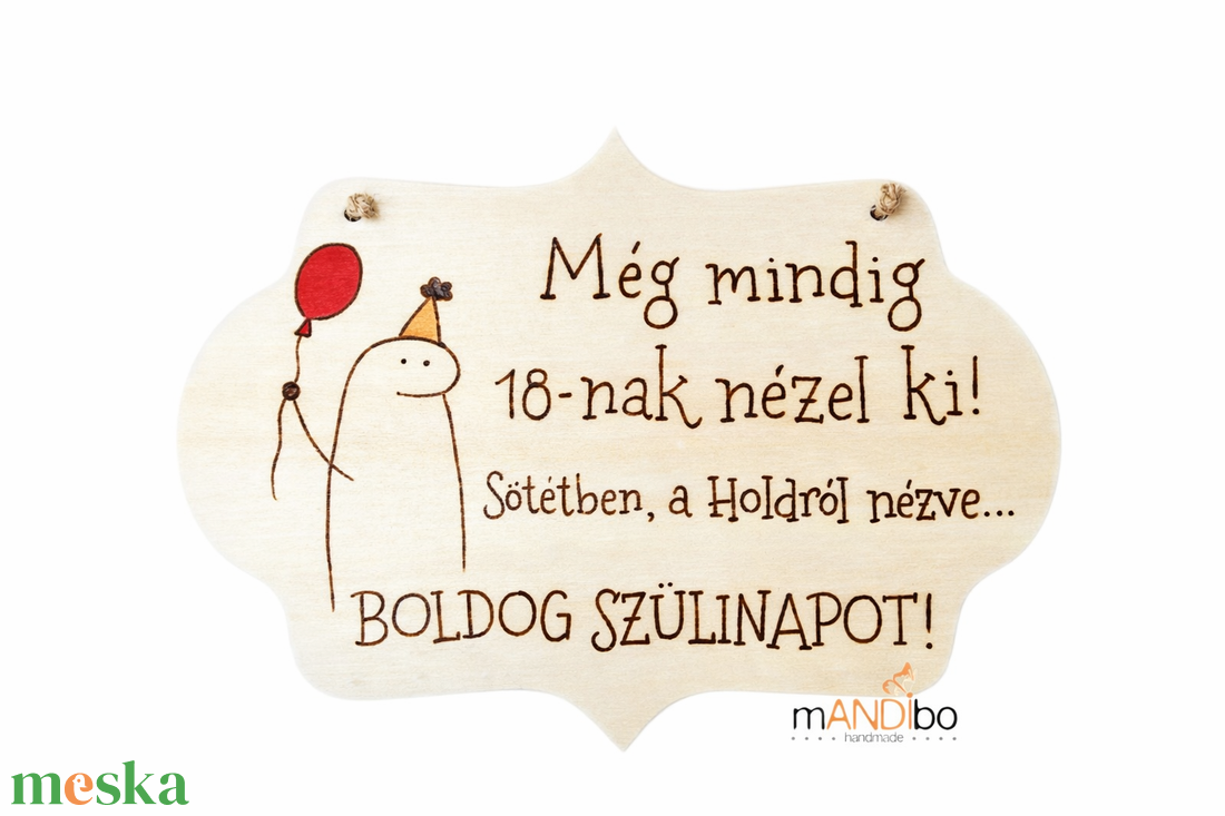 Vicces pirogravírozott kép születésnapra - otthon & életmód - dekoráció - kép & falikép - fából készült kép - Meska.hu