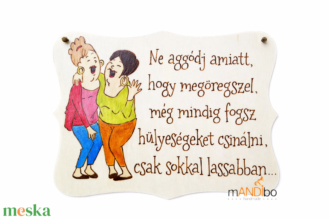 Vicces személyre szabható pirogravírozott születésnapos kép - otthon & életmód - dekoráció - kép & falikép - fából készült kép - Meska.hu