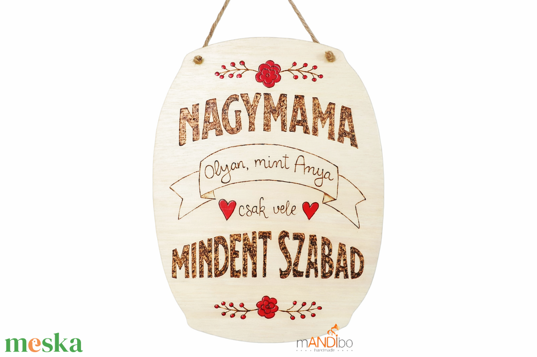 Nagymamának készült pirogravírozott képecske - otthon & életmód - dekoráció - kép & falikép - táblakép - Meska.hu