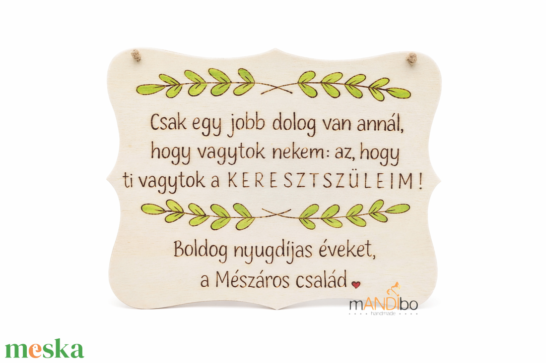 Keresztszülő köszöntő személyreszabható pirogravírozott képecske - baba - mama - keresztelő kellékek - keresztelőajándékok - Meska.hu