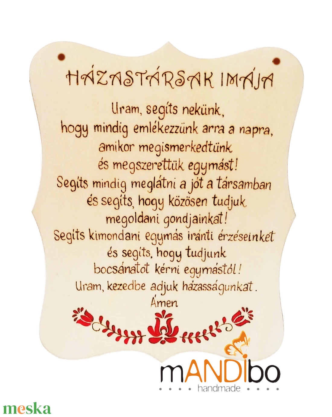 Házastársak imája - pirogravírozott kép Valentinnapra, évfordulóra, esküvőre - otthon & életmód - dekoráció - kép & falikép - fából készült kép - Meska.hu