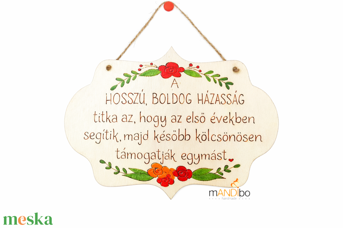 Évfordulóra készült virágmintás képecske - otthon & életmód - dekoráció - ajtó- és ablak dekoráció - ajtódísz & kopogtató - Meska.hu