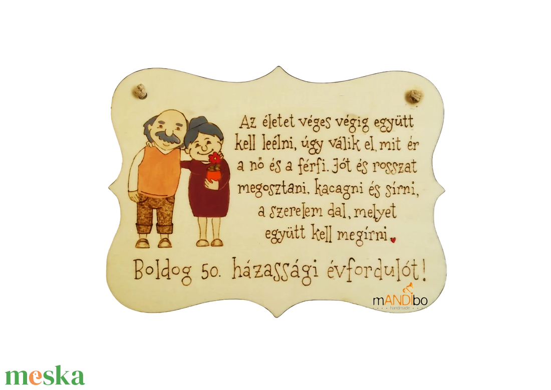 Évfordulóra készült képecske idősebb házaspárnak, nagyszülőknek - otthon & életmód - dekoráció - ajtó- és ablak dekoráció - ajtódísz & kopogtató - Meska.hu