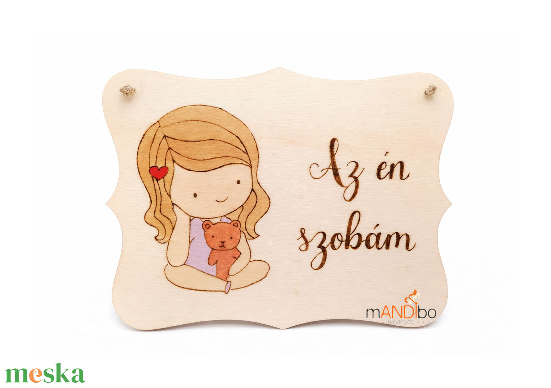 Az én szobám - lányos gyerekszoba ajtajára  - baba - mama - babaszoba dekoráció - gyerek névtábla - Meska.hu