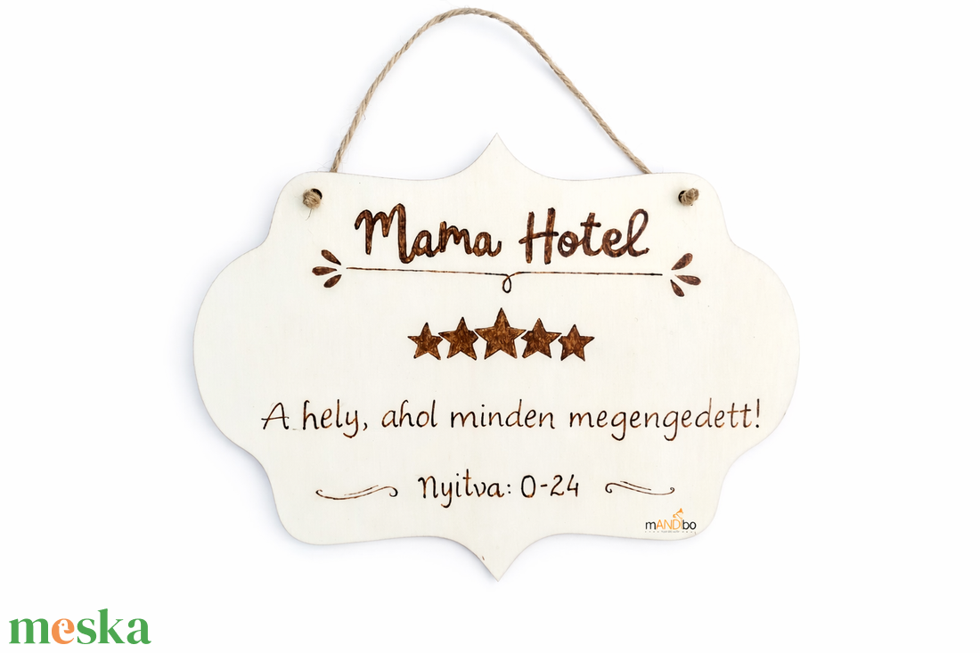 Mamahotel - nagymamának készült pirogravírozott képecske - otthon & életmód - dekoráció - kép & falikép - táblakép - Meska.hu