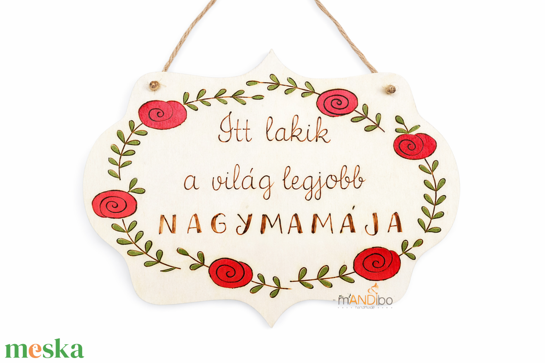 A világ legjobb nagymamájának készült pirogravírozott képecske - otthon & életmód - dekoráció - kép & falikép - táblakép - Meska.hu