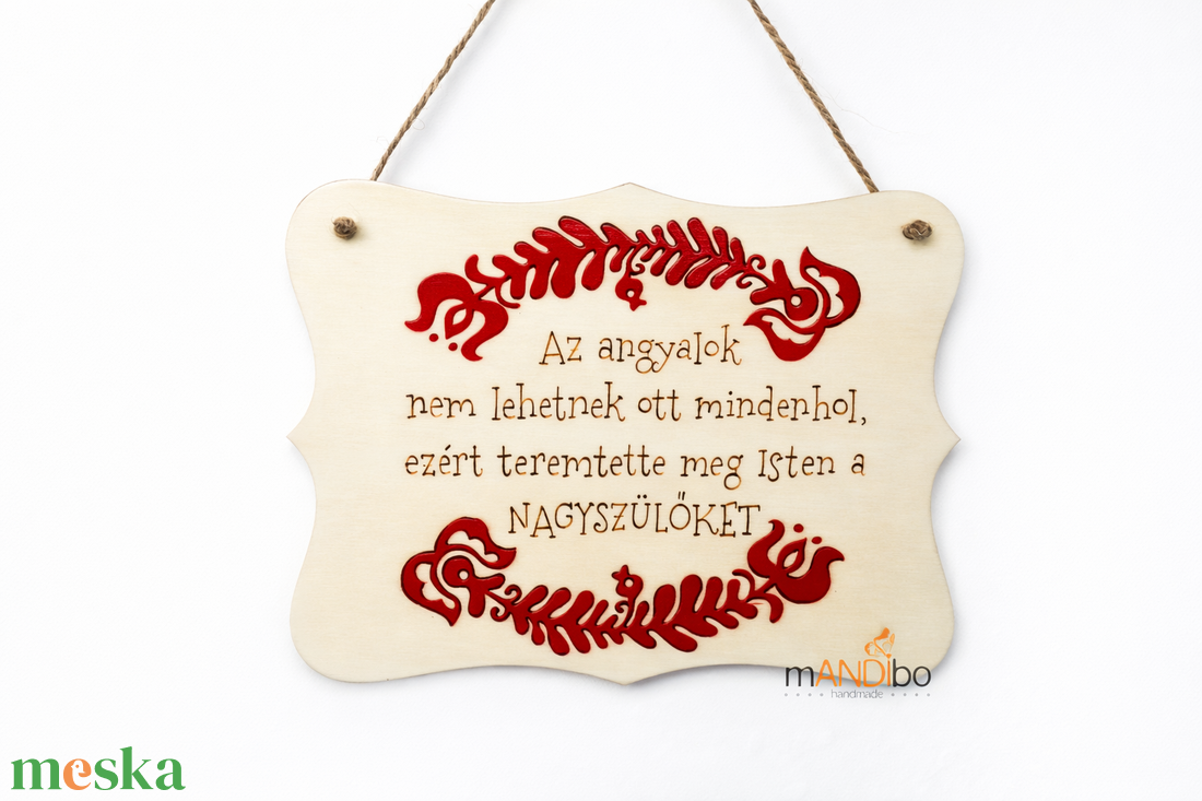 Az angyalok nem lehetnek ott mindenhol - nagyszülőknek készült pirogravírozott képecske - otthon & életmód - dekoráció - kép & falikép - táblakép - Meska.hu