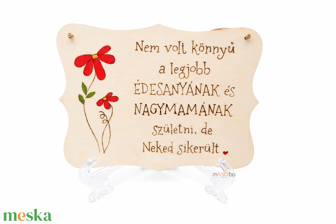 Édesanyáknak és nagymamáknak készült személyreszabható pirogravírozott képecske - otthon & életmód - dekoráció - kép & falikép - táblakép - Meska.hu