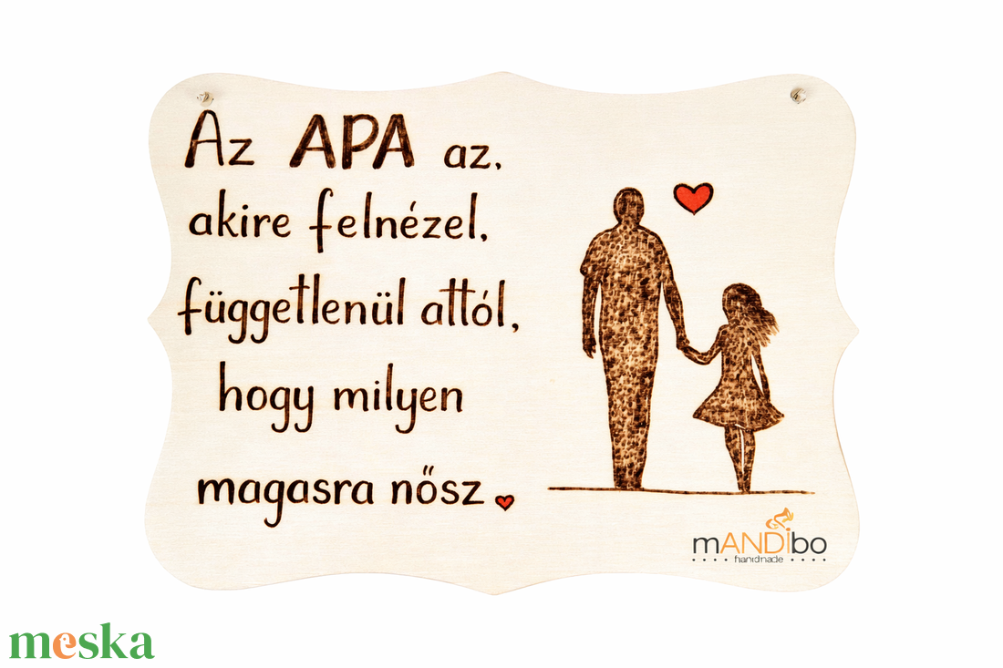 Pirogravírozott kép apának - otthon & életmód - dekoráció - kép & falikép - fából készült kép - Meska.hu