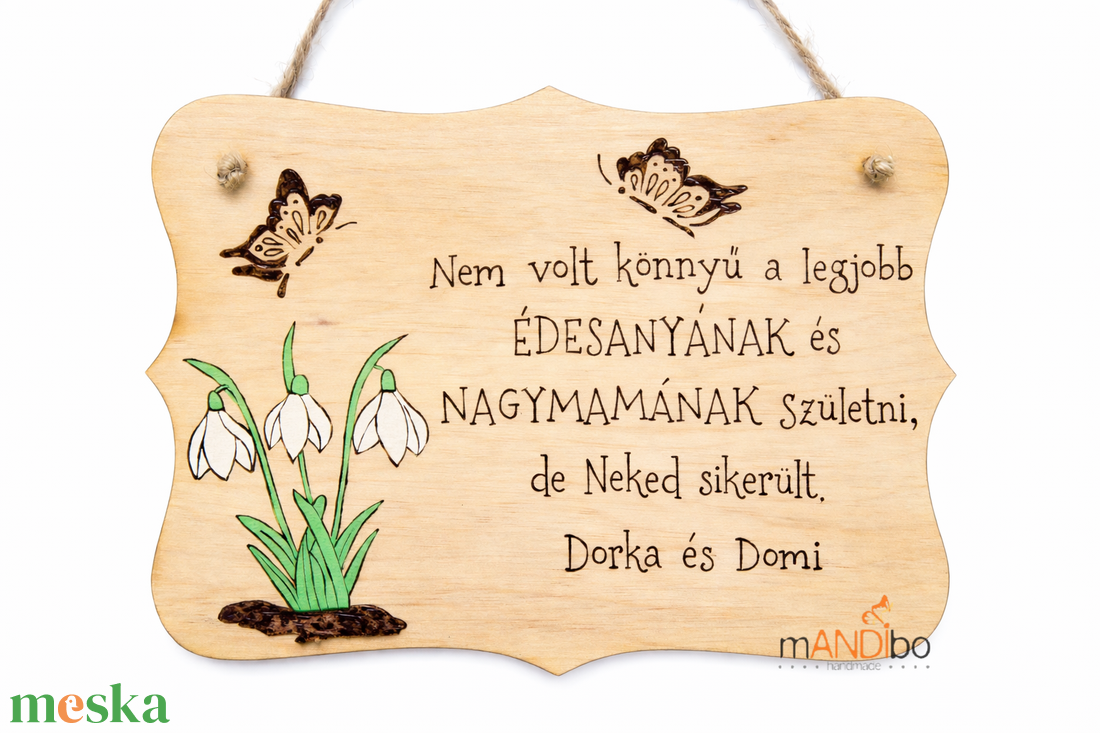 Édesanyáknak és nagymamáknak készült személyreszabható pirogravírozott képecske - otthon & életmód - dekoráció - kép & falikép - táblakép - Meska.hu