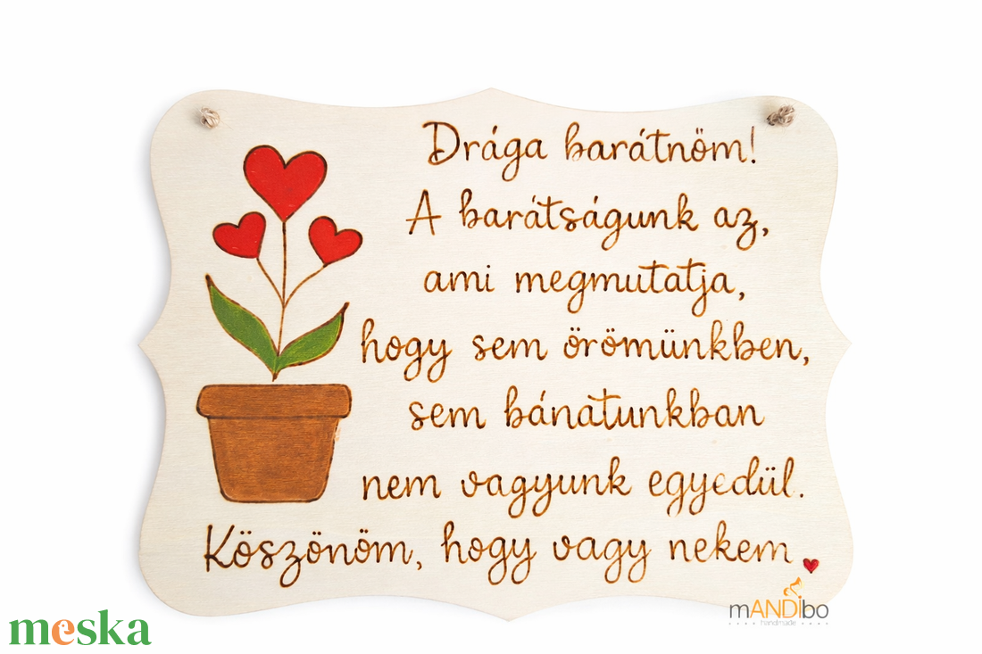 Pirogravírozott kép barátnőnek - otthon & életmód - dekoráció - kép & falikép - fából készült kép - Meska.hu