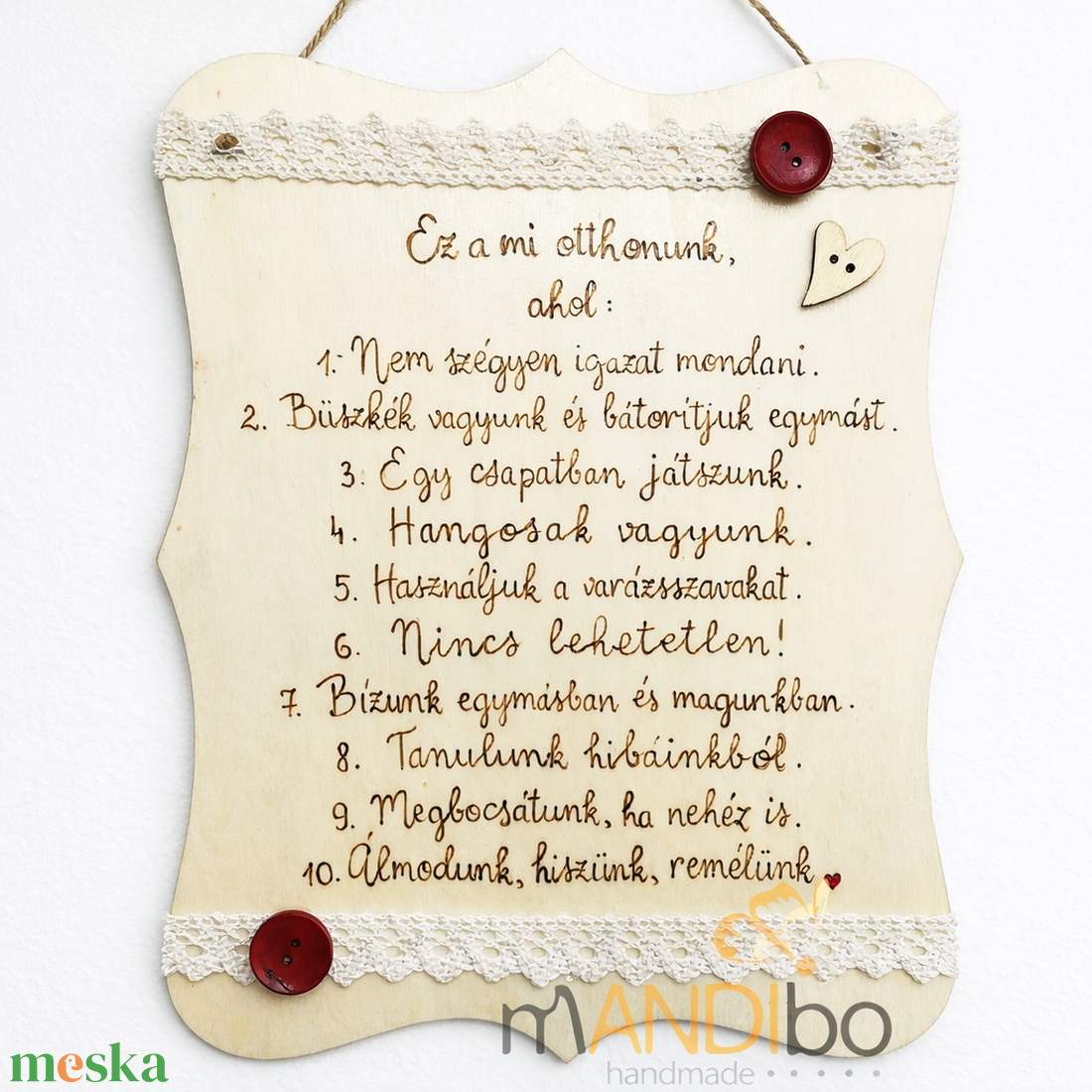 Ez a mi otthonunk - pirogravírozott kép Valentinnapra, évfordulóra, házavatóra - otthon & életmód - dekoráció - kép & falikép - fából készült kép - Meska.hu