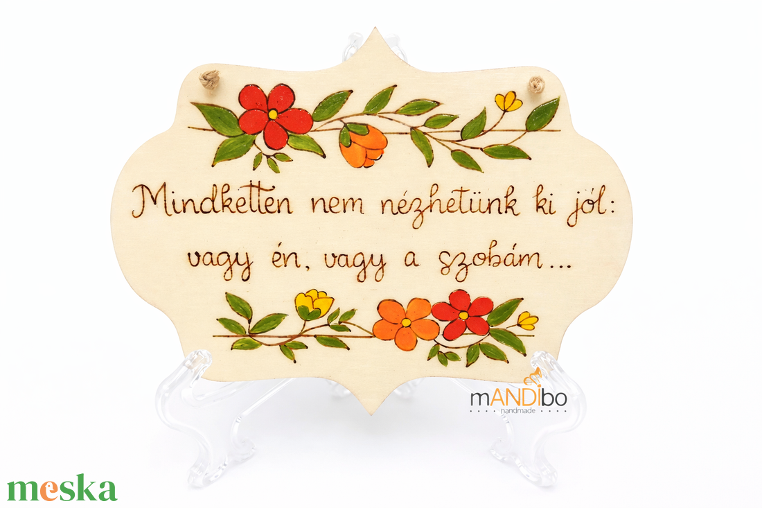 Rend-es vicces pirogravírozott kép - otthon & életmód - dekoráció - ajtó- és ablak dekoráció - ajtódísz & kopogtató - Meska.hu