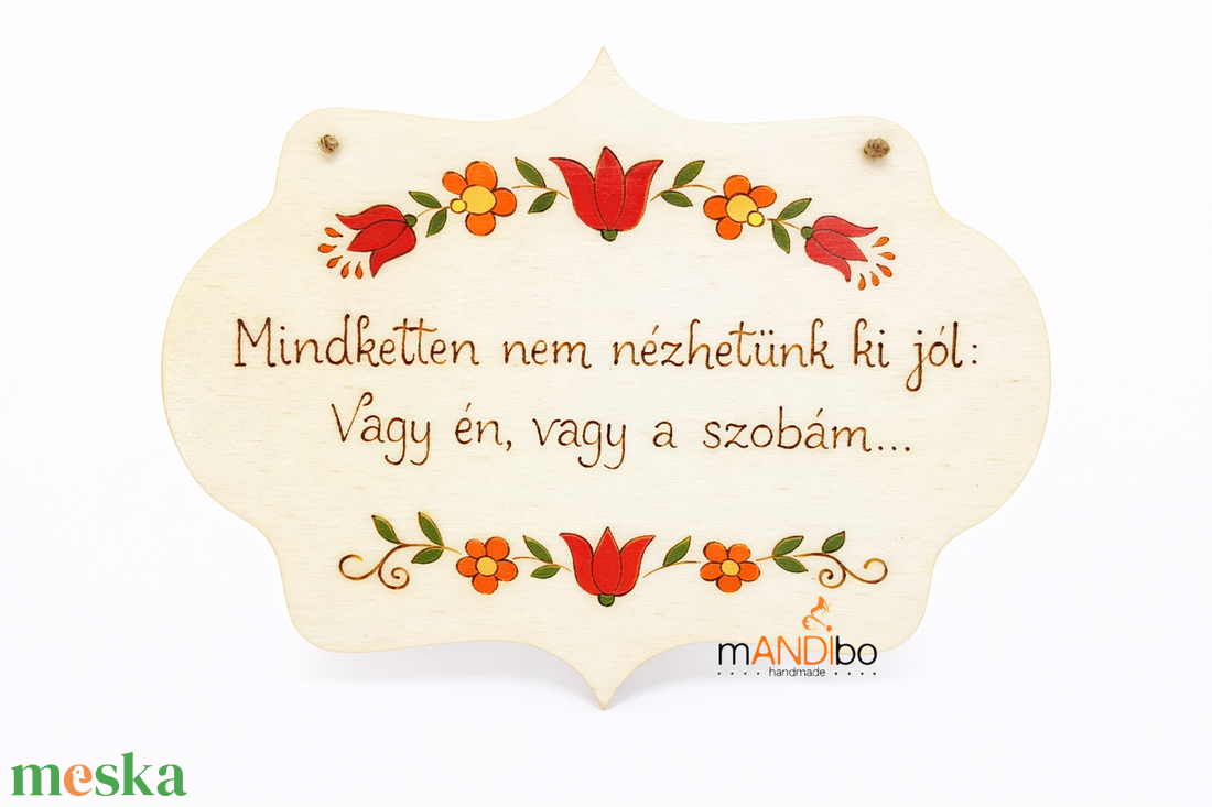 Rend-es vicces pirogravírozott kép - otthon & életmód - dekoráció - ajtó- és ablak dekoráció - ajtódísz & kopogtató - Meska.hu