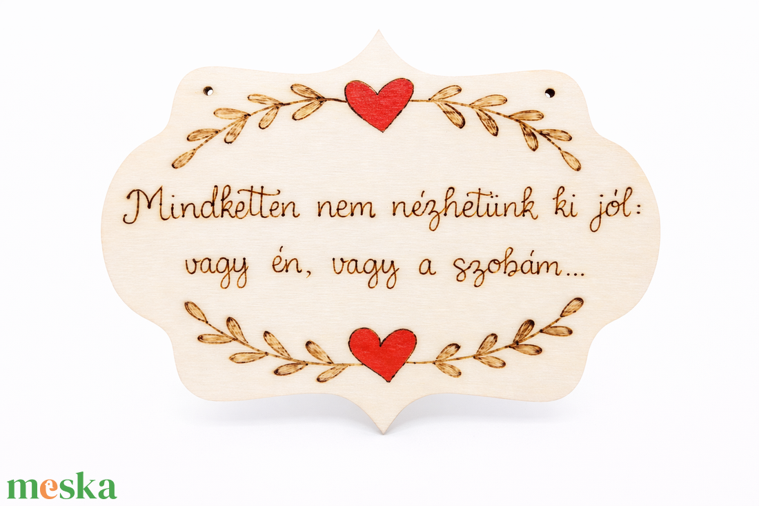 Rend-es vicces pirogravírozott kép - otthon & életmód - dekoráció - ajtó- és ablak dekoráció - ajtódísz & kopogtató - Meska.hu