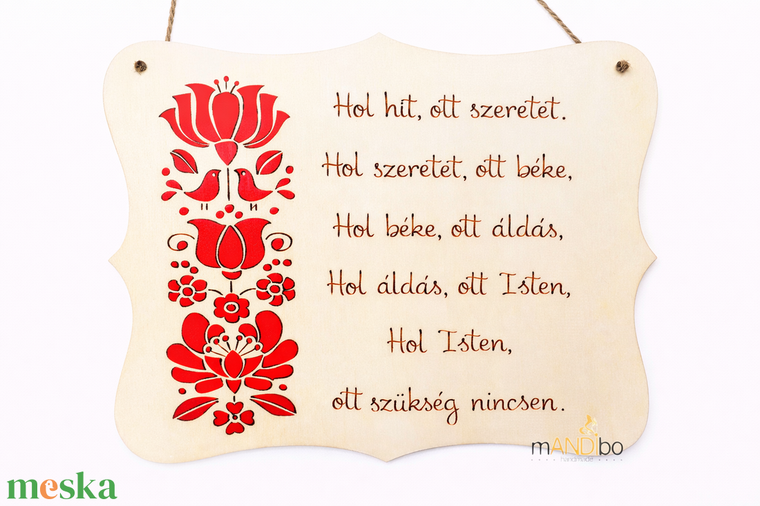 Magyaros házi áldás - pirogravírozott képecske - otthon & életmód - dekoráció - ajtó- és ablak dekoráció - ajtótábla - Meska.hu