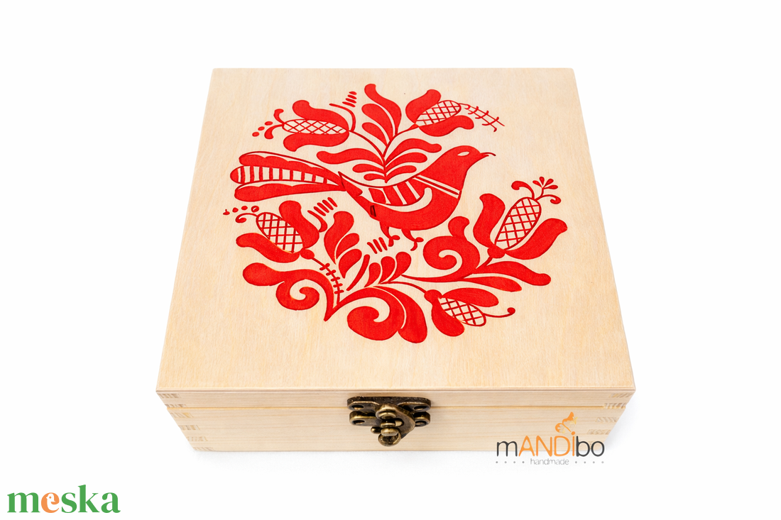 Korondi mintás teafilter tartó doboz - otthon & életmód - konyhafelszerelés, tálalás - konyhai tárolás - tea & kávé tárolás - Meska.hu