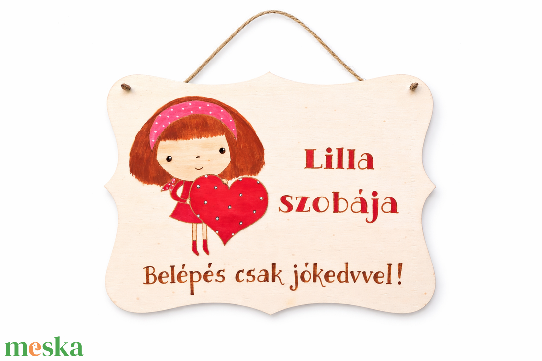 Az én szobám - lányos gyerekszoba ajtajára  - baba - mama - babaszoba dekoráció - gyerek névtábla - Meska.hu