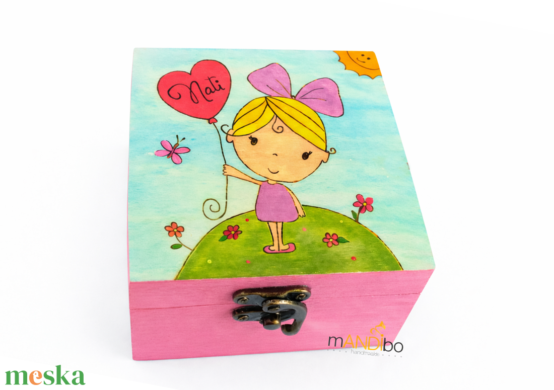 Kislányos ékszertartó - kincsesláda - doboz - ékszer - ékszertartó - ékszerdoboz - Meska.hu