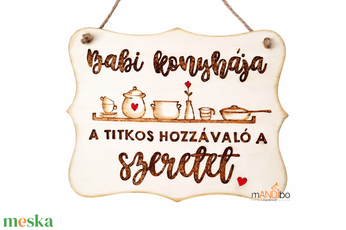 Az én konyhám - személyre szabható pirogravírozott kép  - otthon & életmód - konyhafelszerelés, tálalás - konyhai dekoráció - konyhai dísz - Meska.hu
