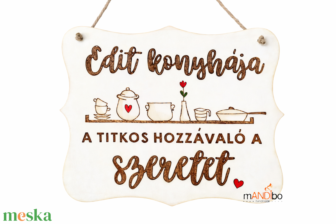 Az én konyhám - személyre szabható pirogravírozott kép  - otthon & életmód - konyhafelszerelés, tálalás - konyhai dekoráció - konyhai dísz - Meska.hu