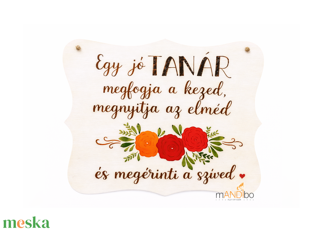 Virágos mintás kép legjobb tanárnak, tanárnőnek, tanítónéninek, óvónéninek - otthon & életmód - dekoráció - ajtó- és ablak dekoráció - ajtódísz & kopogtató - Meska.hu